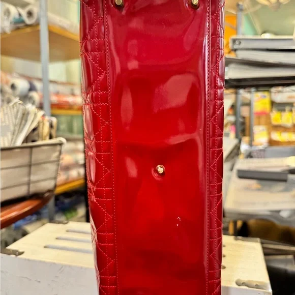 GUC Lady Dior Red Quilted Handbag w/ COA - Picture 7 of 16
